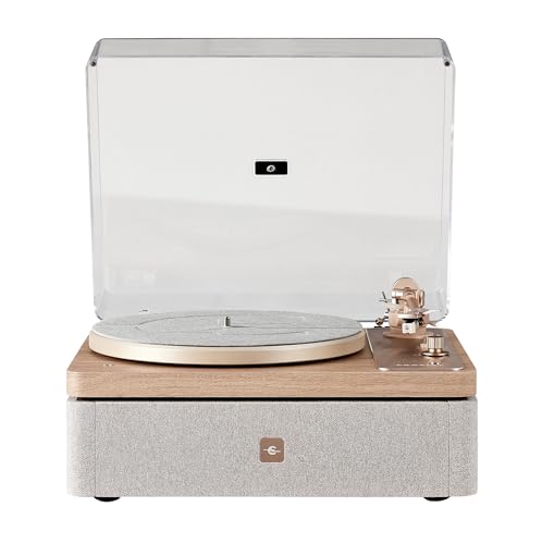 Crosley Tocadiscos E100A-NALG de 2 velocidades, tecnología VibrationBlock, suspensión de doble plataforma, natural