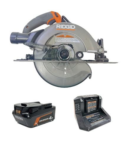 RIDGID 18V Brushless Cordless 7-1/4 in. Circular Saw Kit with MAX Output Battery and Charger - R8657KN - Bulk Packaged