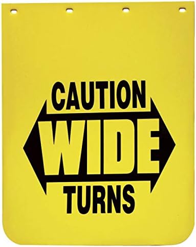 Precaution Wide Turns - Par de aletas para semirremolque Polyguard de 24 x 30 pulgadas, amarillas y negras