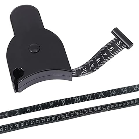 Tape Measure Body, FUKPO Body Measuring Tape Black Body Fat Tape Measure, Retractable Body Measurement Tape Tool for Weight Loss 60 Inch 150 cm Cover