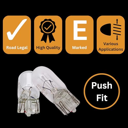 Tek Automotive 501 W5W Bulb Capless 12V 5W W2.1x9.5D – Pack of 10 Side Light & Number Plate Bulbs - Image 4