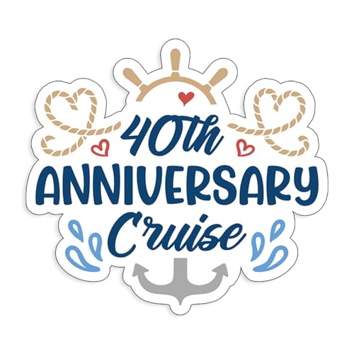 Our 40th Anniversary Cruise Trip Colorful Cruise Magnet for Magnetic Cruise Doors 8" x 7.3
