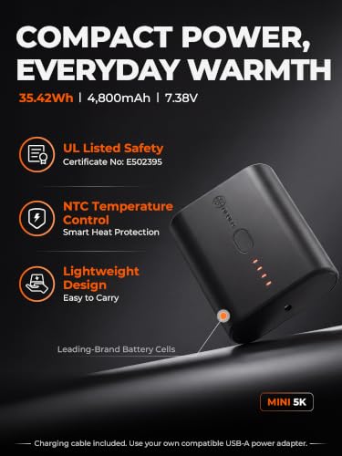Image of ORORO Men's Heated Vest Lightweight 4-Zone USB-C Battery Heated Puffer Vest