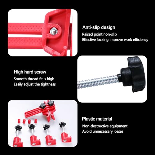 leediga Pack-9 Car Dual Camshaft Clamp, Cam Locking Tool Kit, Automotive Work Protection Accessories, Universal for Most Cars, Trucks and Vans (Red)