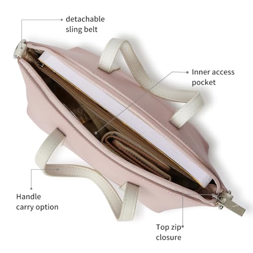 Image of Fastrack Smooth Talker Sling Bag for Women, Detachable Sling Belt, Handle Carry Option, Pebbled Faux Leather, Top Zip Closure and Inner Access Pockets, Versatile and Stylish Compact Bag