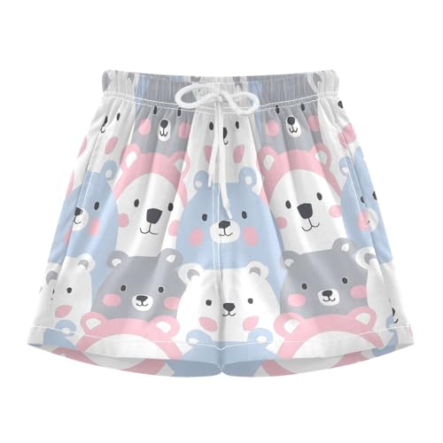 Toddler Boys Swimwear Swim Trunks with Compression Liner 4T Bear White Pink Blue Gray
