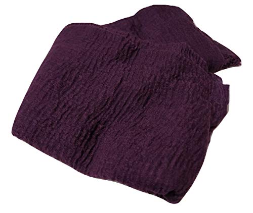 Image of Iba & Isba Women's Plain Crinkled Scarves, Stoles, Hijab (76 x 36 inch)