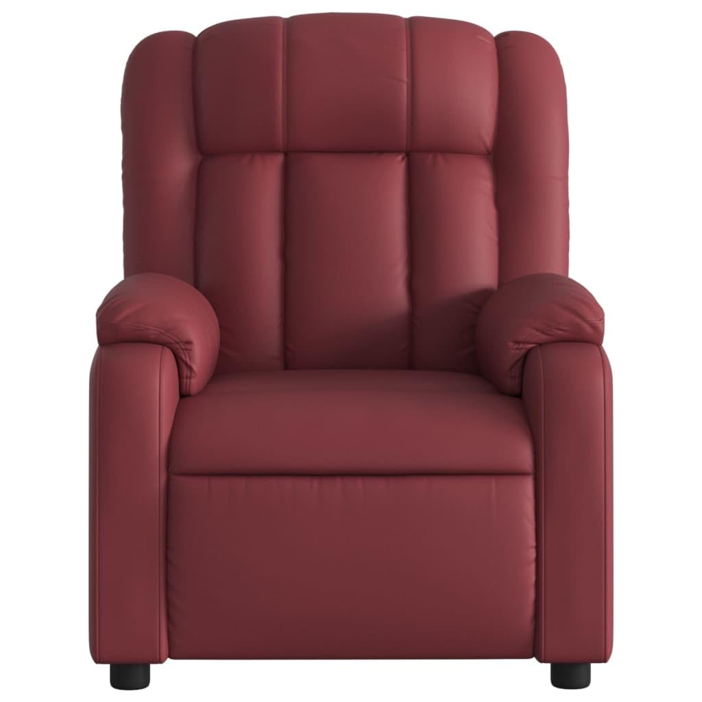 Gecheer Poltrona Massaggiante Reclinabile Rosso Vino in Similpelle,Poltrona,Relax,Reclinabile,da TV,da Lettura,Poltrona da TV,Poltrona Relax,Comoda,Poltrona Reclinabile,P373571