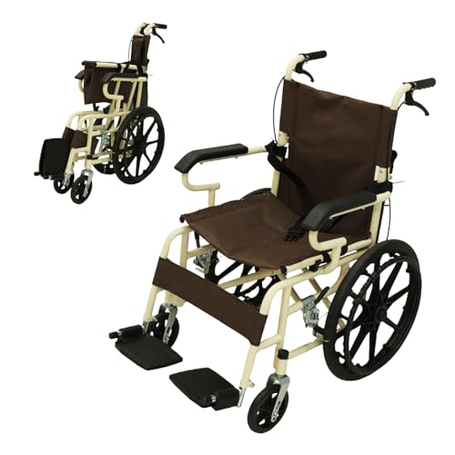 [介護の専門家監修] 車椅子 折畳み 軽量 コンパクト 自走式 介助用 折りたたみ ノーパンクタイヤ 持ち運び 外出 室内 介護用品 (本体のみ) wheelchair-001