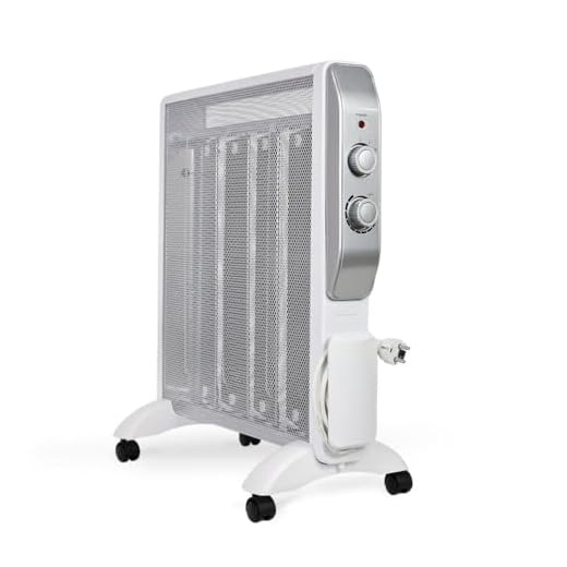 Radiador de mica 2000W | Estufa de mica Blanco | Radiador eléctrico de bajo consumo | Silencioso calefactor de mica portátil | Radiador eléctrico silencioso