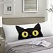 velumair Cute Black Cat Body Pillow Cover 20x54 Inches Long Halloween Cat Face Pillow Case Protector with Hidden Zipper Closure Ultra Soft Body Pillowcase for Home Bedding