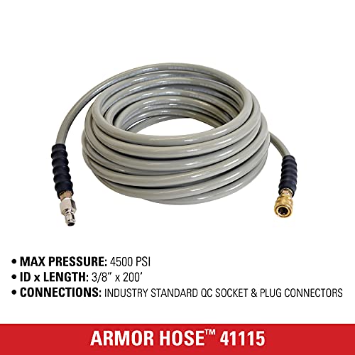 Simpson Cleaning 41115 Armor Series 4500 Psi Pressure Washer Hose, Hot And Cold-Water Use, 3/8 Inch By 200 Feet, 200-Feet #TOP3