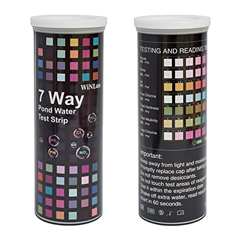SUPZEOF 7 in 1 Aquarium Test Strips,Freshwater Master Kit,Water Testing Paper for Pond and Fish Tank,Nitrite, General Hardness, Free Chlorine,pH, Carbonate-50PCS Cover