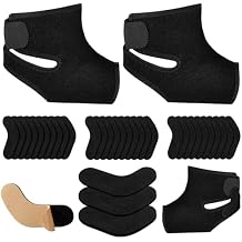 VioraWhite 2 Pcs Ski & Snowboard Boot Fitting Liner Sleeve with 30 Pack J Bars Fitting Pads, 3 Sizes Self-Adhesive Foam Padding, Reduce Heel Lift and Ankle Blisters for Skiing Snowboarding
