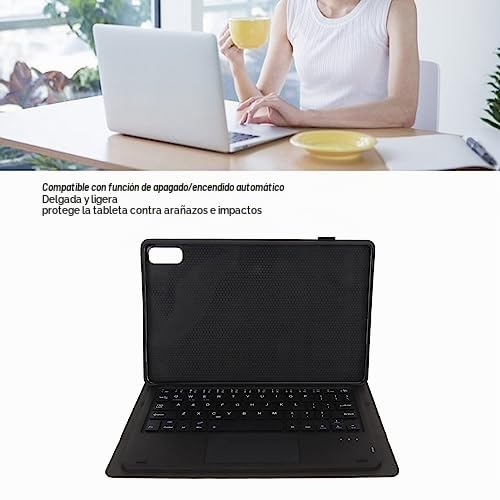 Funda con Teclado Táctil para Tabletas de 11,5 Pulgadas, Funda con Teclado Bluetooth Desmontable, Diseño Versátil y Ligero (Negro)