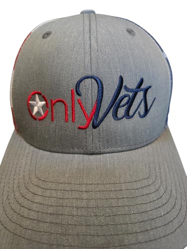 Image of USA Only Vets Hat Flag Veteran Hat for Men Women, Funny Embroidered American Army Military Baseball Cap