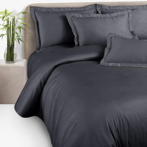 100% Bamboo King Size Bedsheet 275x275 cm with 2 Oxford Pillowcas...