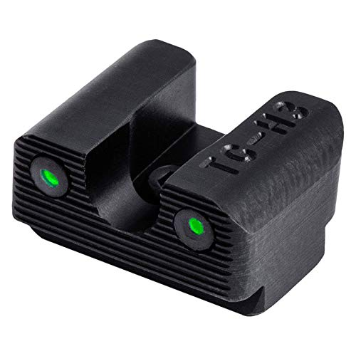 Image of TRUGLO Tritium Pro Night Sights, Compatible with Glock Handgun Models | Compact Durable Glow-in-The-Dark Front & Rear Gun Sight Set with Focus Lock Front Ring