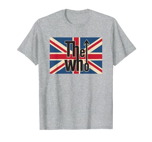 The Who Official Union Jack Flag Logo T-Shirt T-Shirt, Men, Heather Grey, Small