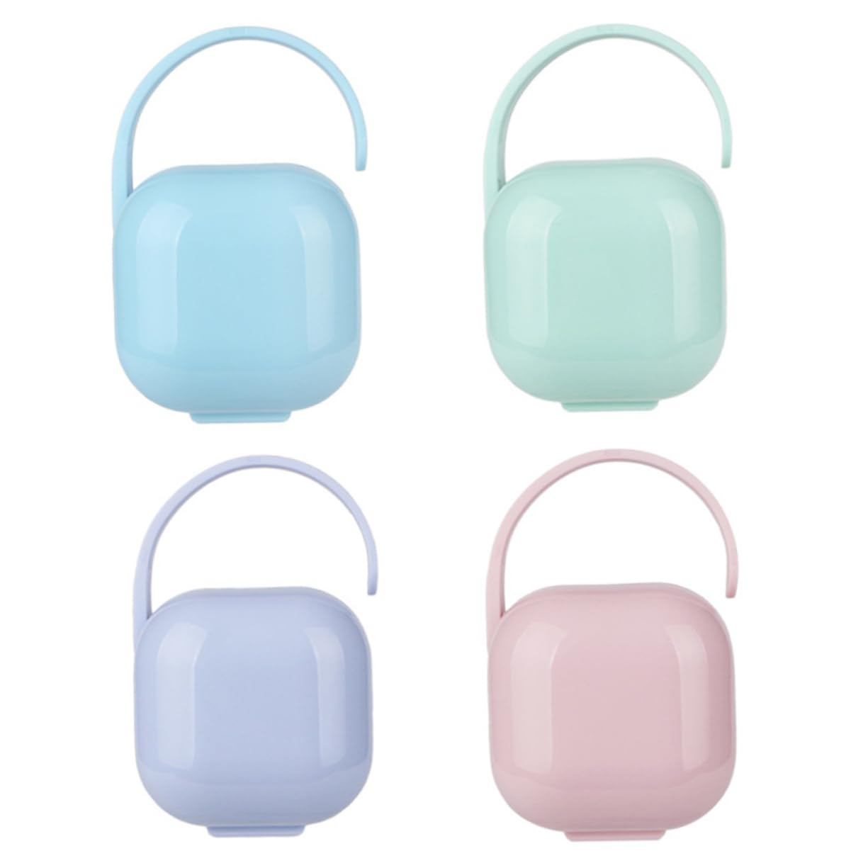 SHOWERORO Pacifier Holder Case 4 Pack Baby Pacifier Storage Sturdy and Easy to Carry All-in-one Design