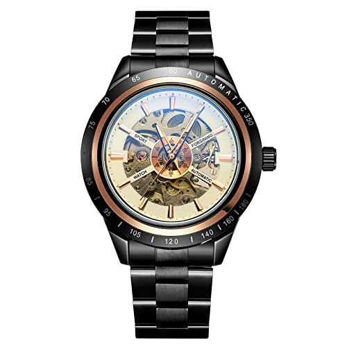 FORSINING Stainless Steel Automatic Mechanical Skelton Analog Steel Band Mens Watch - Fsg8042,Dial-Multicolor, Band-Black (B09KH5Q3GR) Amazon Price History, Amazon Price Tracker