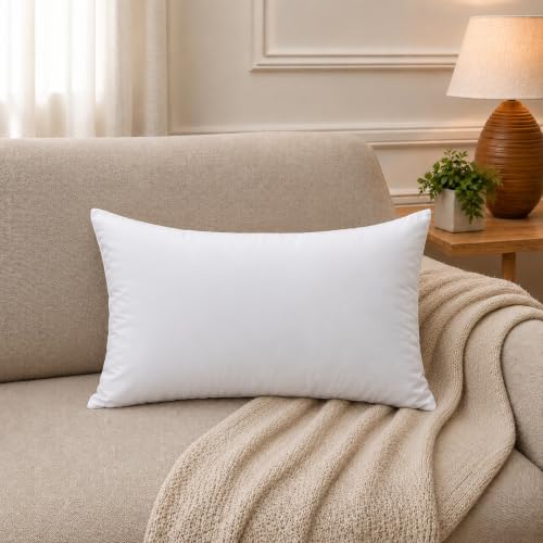 Image of Torque Microfiber Cushion Filler 12 x 20 Inch - 1 Pcs | Vacuum Packed Throw Pillows | Filler Cushion Insert Pillow for Sofa Bed Couch Home Decorative Gifts