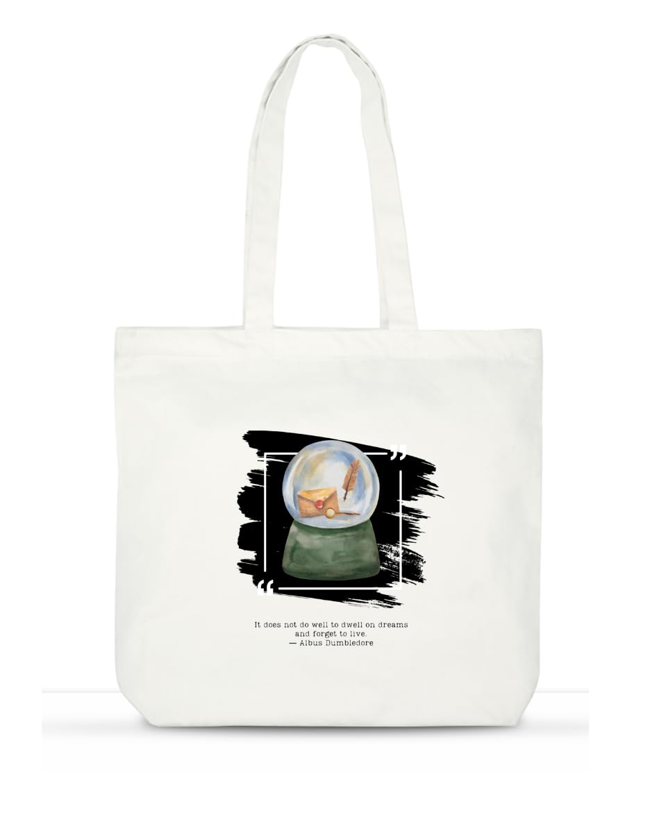 ???aa Harry Potter Cotton Tote Bag for College Girls | Potterhead Tote Bag for Office | 2 Zippers, Laptop Compartment | Gift for Harry Potter Lovers-image-5