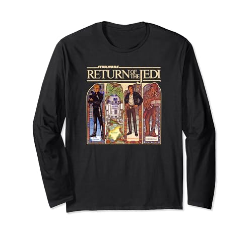 T-shirt Star Wars Return of the Jedi en coton noir pour homme style vitrail geek
