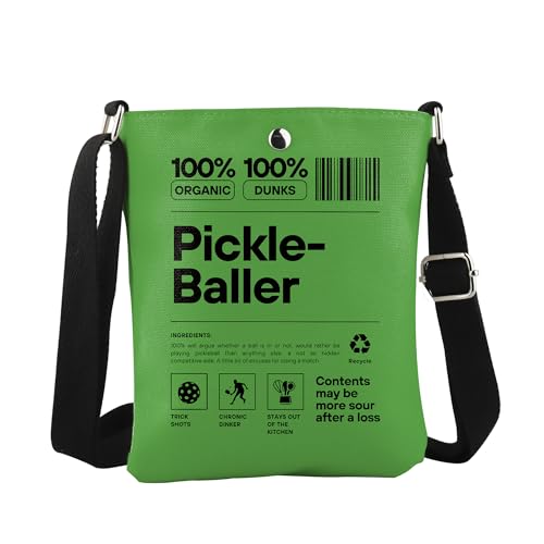 JTOUK Retro Pickle-Baller Crossbody Bag Pickleball Lover Gift Pickleball Player Gift for Pickleball Lover (Pickle-baller CB EU)
