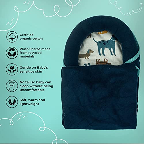 Image of BAYBEE Baby Swaddle Wrap for New Born | Adjustable Swaddle for New Born Baby | 100% Cotton Baby Wrapper Newborn Blanket for Sleep Sack 0-6 Months Babies (Dark Blue)