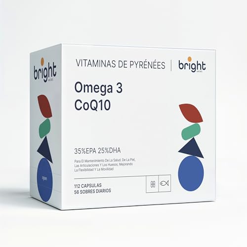 Omega 3 y Coenzima Q10-2 Meses (56 Dosis Diarias) - EPA 35, DHA 26, Vitamina E Natural - 2 Suplementos en 1 Paquete para Salud y Bienestar