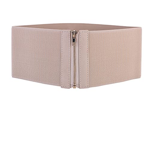 Women Wide Elastic Leather Belt for Dress Ladies Casual Stretch Corset Waist Belt Waistband