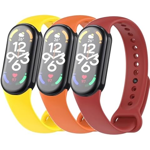 EWRGGR Replacement Band for Xiaomi 8 Sport Accessories Watchbands, 10 Color Classic TPU Watch Band with Stainless Buckle for Xiaomi 8 Smartwatch Small Large (yellow+orange+red) Cover