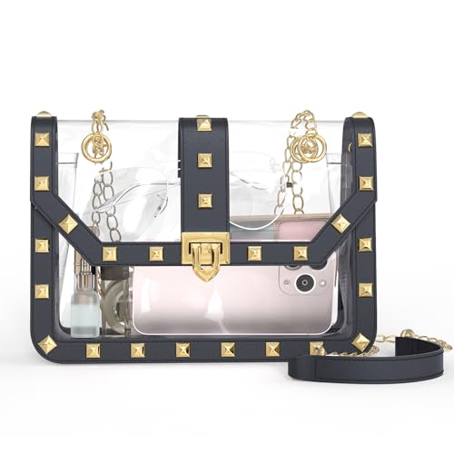 Image of Missnine Clear Bag for Stadium Events Clear Crossbody Purse Stadium Approved Women Transparent Shoulder Bag for Concerts