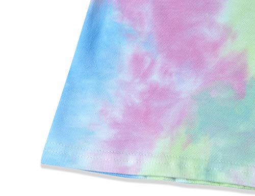 Tebbis Trendy Tie Dye Sleepover Pajamas for Girls -100% Cotton Soft Avocado/Caticorn Cat Donut PJ Set Size 6-184