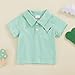 Gaono Toddler Baby Boy Summer Clothes Golf Polo Shirt Short Sleeve Lapel Collar Striped Casual T-Shirt Tops (A-Green, 18-24 Months)