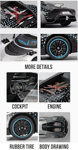 Image of Magicwand 1:24 Scale Die-Cast Metal Merrc AMG-ONE【Large】 with 4 Openable Doors,Lights & Music【Pack of 1】【Colors As Per Stock】