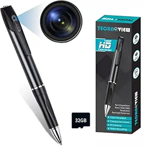 TECHNOVIEW 32GB Spy Camera Pen, Spy Wireless Full HD 1080P Mini Spy Camcorder Video Audio Recording,Spy Camera 1080p Video Recorder for Business Meeting Outdoor Indoor