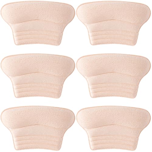 Image of Joez Wonderful 3 Pairs Kids Heel Pads for Shoes Too Big, Self-Adhesive Grips Liner for Loose Shoe, Non-Slip Soft Shoe Filler Inserts Cushion for Toddlers Girls Boys (Beige)