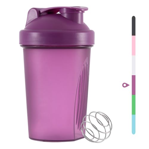 huiyoujiu Protein Shaker Bottle, Supplements Shakers with Mixing Ball, Portable Workout Water Cup with Leakproof Flip-on Lid, 400ml Fitness Milkshake Bottle for Gym, Sports, Fitness
