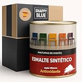 Snappy blue Esmalte Antioxidante Brillante Secado Rápido, Blanco, 375ML Esmalte directo sobre óxido Interior Exterior Protege Hierro Madera Metal de Alta Adherencia Fácil Aplicación