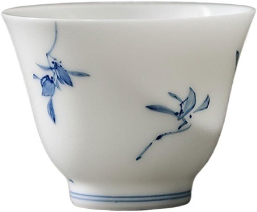 GSOUL Kungfu Tea cup Personal Kung Fu Tea Set Hand-painted Butterfly Orchid Cup Host Home Single Ceramic Small Tea Cups