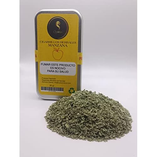 Cigarrillos herbales premium de hierbas naturales sustituto o alternativa del tabaco cigarrillos sin nicotina sin tabaco sin aditivos sabor Manzana