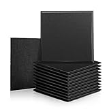 12 Pack Set Acoustic Absorption Panel, 12 X 12 X 0.4 Inches Black Acoustic Soundproofing Insulation...