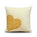 Lieson Fundas de cojín cuadradas, 1 funda de almohada de 18 x 18 cm, fundas de almohada de 45 x 45 cm, color beige, amarillo, lino
