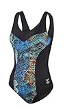 Beco Beermann Damen Badeanzug, D-Cup Power of Nature, Petrol/Schwarz, 42