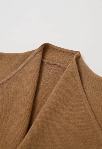 CHICWISH Women Open Front Knit Long Cardigan Patch Pocket Long Sleeve Fall Winter Casual Chunky Coatigan Sweater Coat4