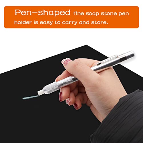 Image of 2 PCS Round Soapstone Holders with 15 PCS Round Replacement Soapstone for Making Removable Markings on Steel, Iron and Aluminum O-023