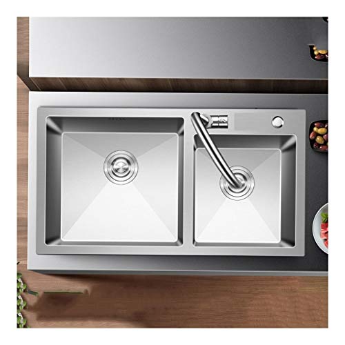 Küchenspüle Doppelbecken 60/40, Edelstahl In Unterbau Dishbasin for Küchen Bar Gebaut, Pull Abgriffsatz 720mm x 400mm