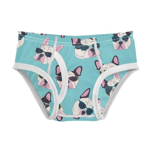 Wusikd French Bulldog Boys' Underwear Cotton Sunglasses Boys Briefs Soft Toddler Underwear 2T